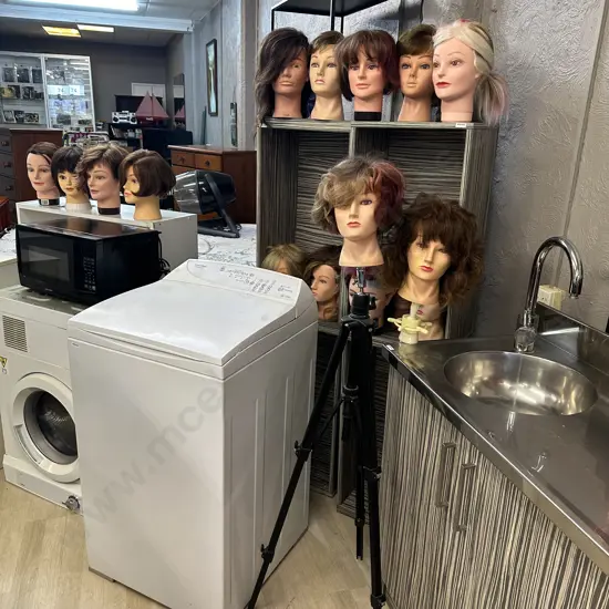 Assorted Mannequin Heads, Tripod Stand & Desk Mount Stand